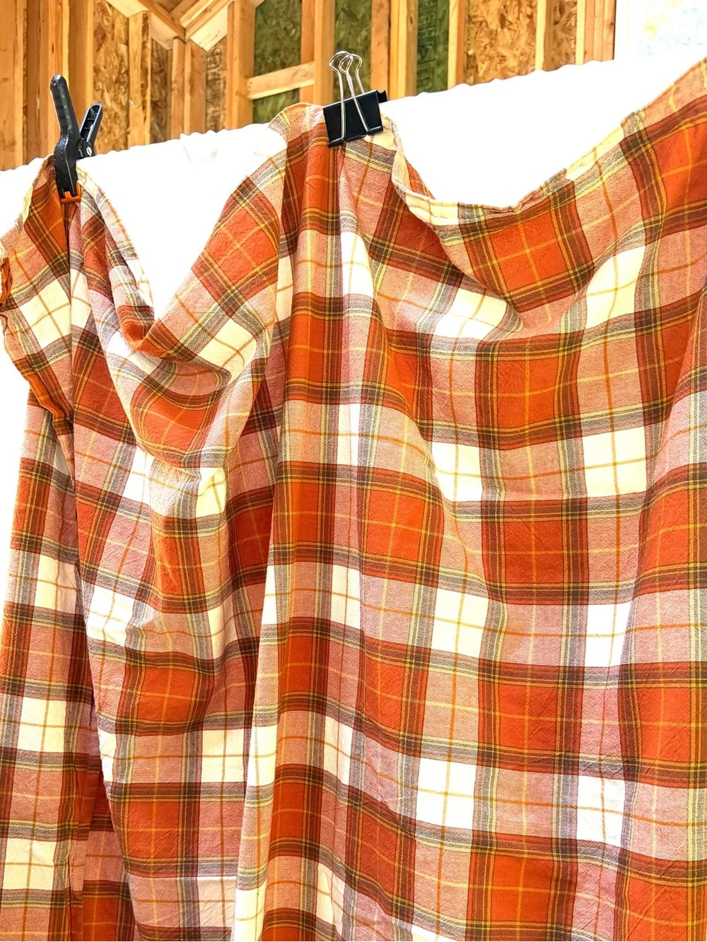 Autumn Orange Tartan Tablecloth